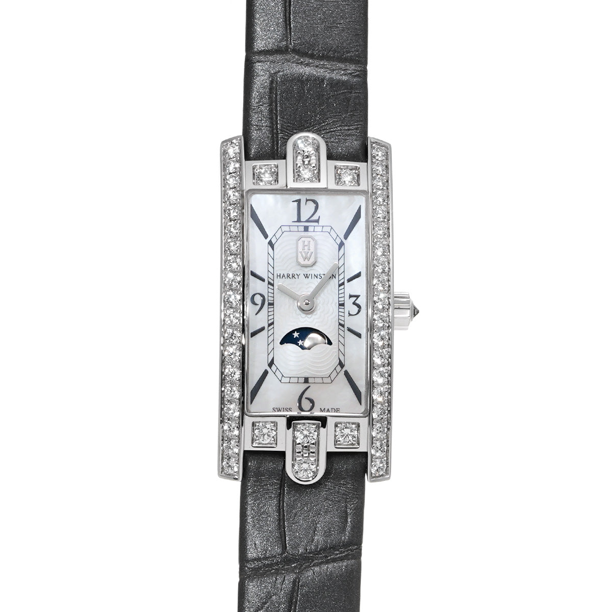 Avenue C Mini Moonphase AVCQMP16WWW001 White MOP HARRY WINSTON Ladies [pre-owned].