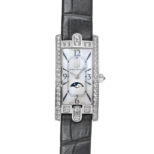 Avenue C Mini Moonphase AVCQMP16WWW001 White MOP HARRY WINSTON Ladies [pre-owned].