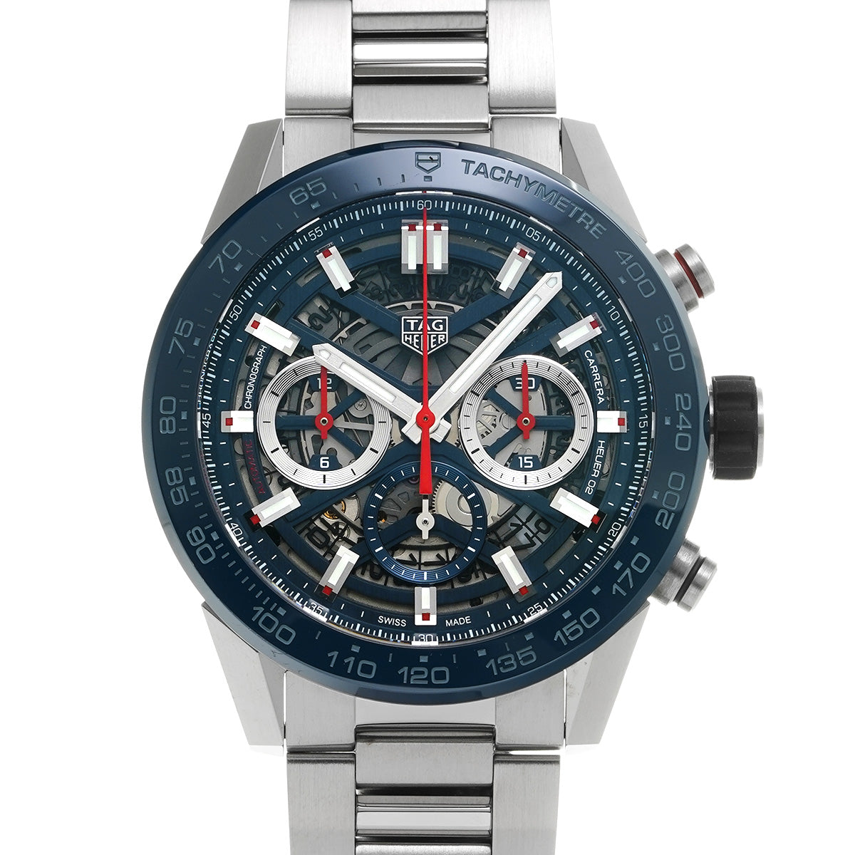 CARRERA Calibre Heuer 02 Chronograph CBG2A11.BA0654 Blue TAG HEUER Men's [Pre-Owned].
