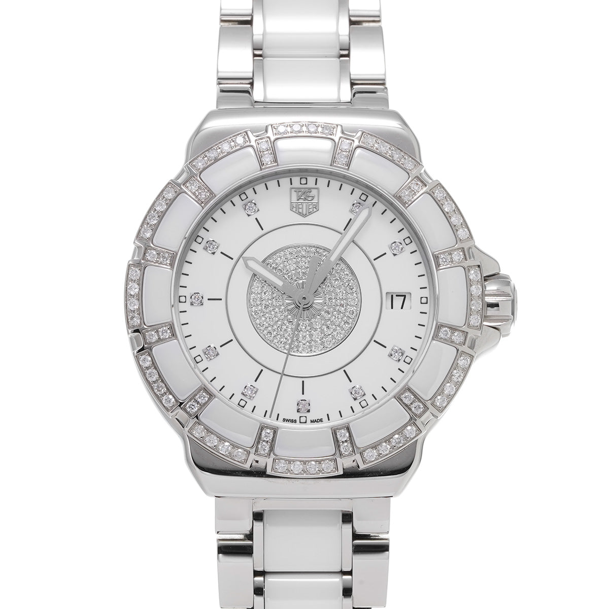 Formula 1 Quartz WAH121D.BA0861 White/Diamond TAG HEUER Ladies [Pre-Owned]