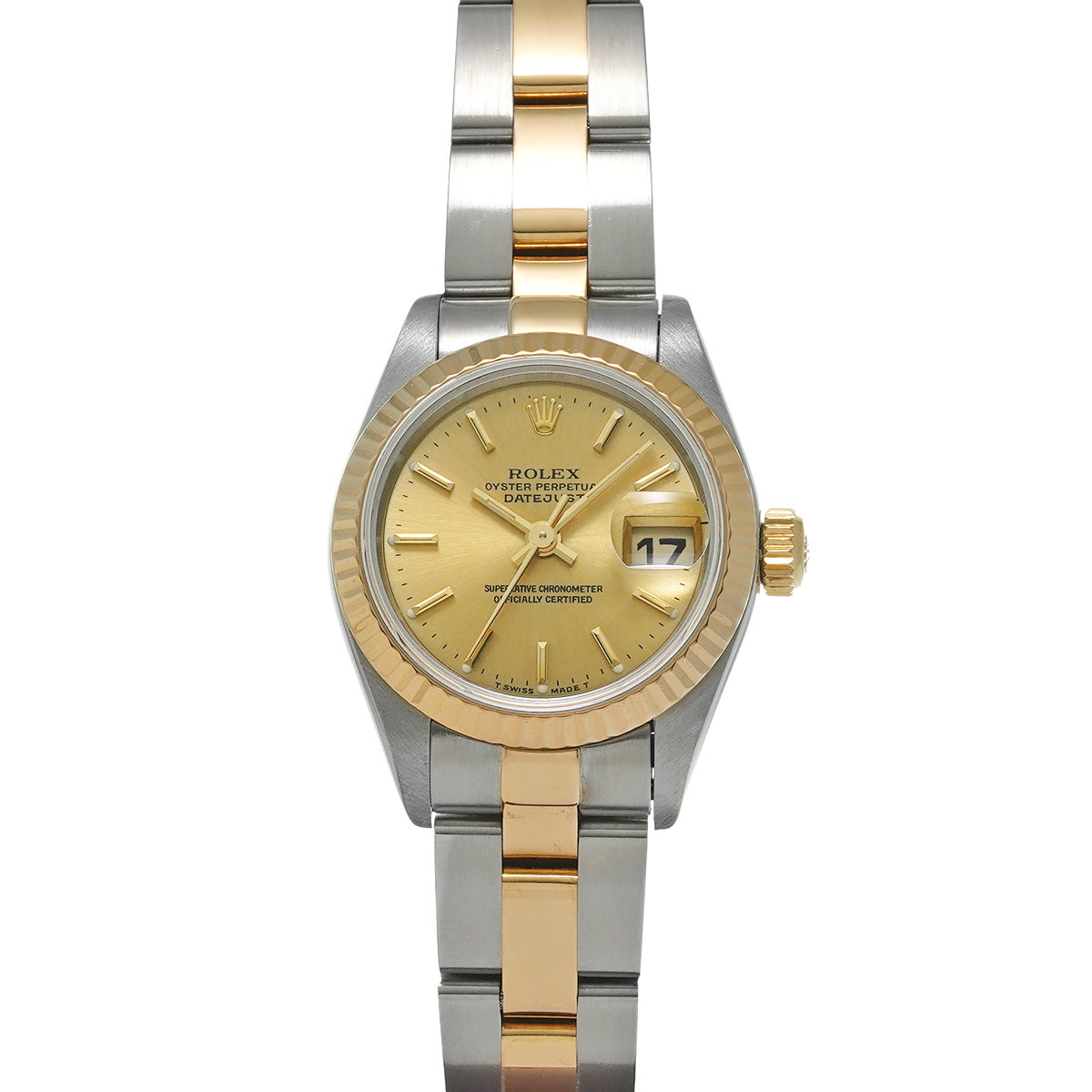 DATE JUST 69173 W (manufactured circa 1995) Champagne ROLEX Ladies [Pre-Owned].