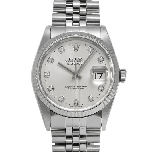 DATE JUST 16234G W (made around 1996) Silver/Diamond ROLEX Men's [Pre-Owned].