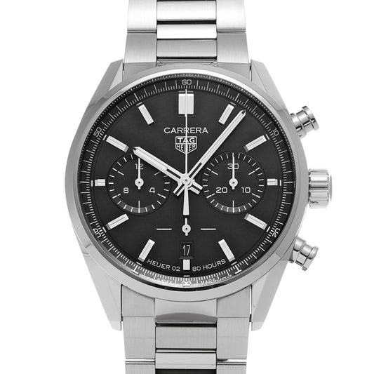 CARRERA Calibre Heuer 02 Chronograph CBN2010.BA0642 Black TAG HEUER Men's [Pre-Owned].