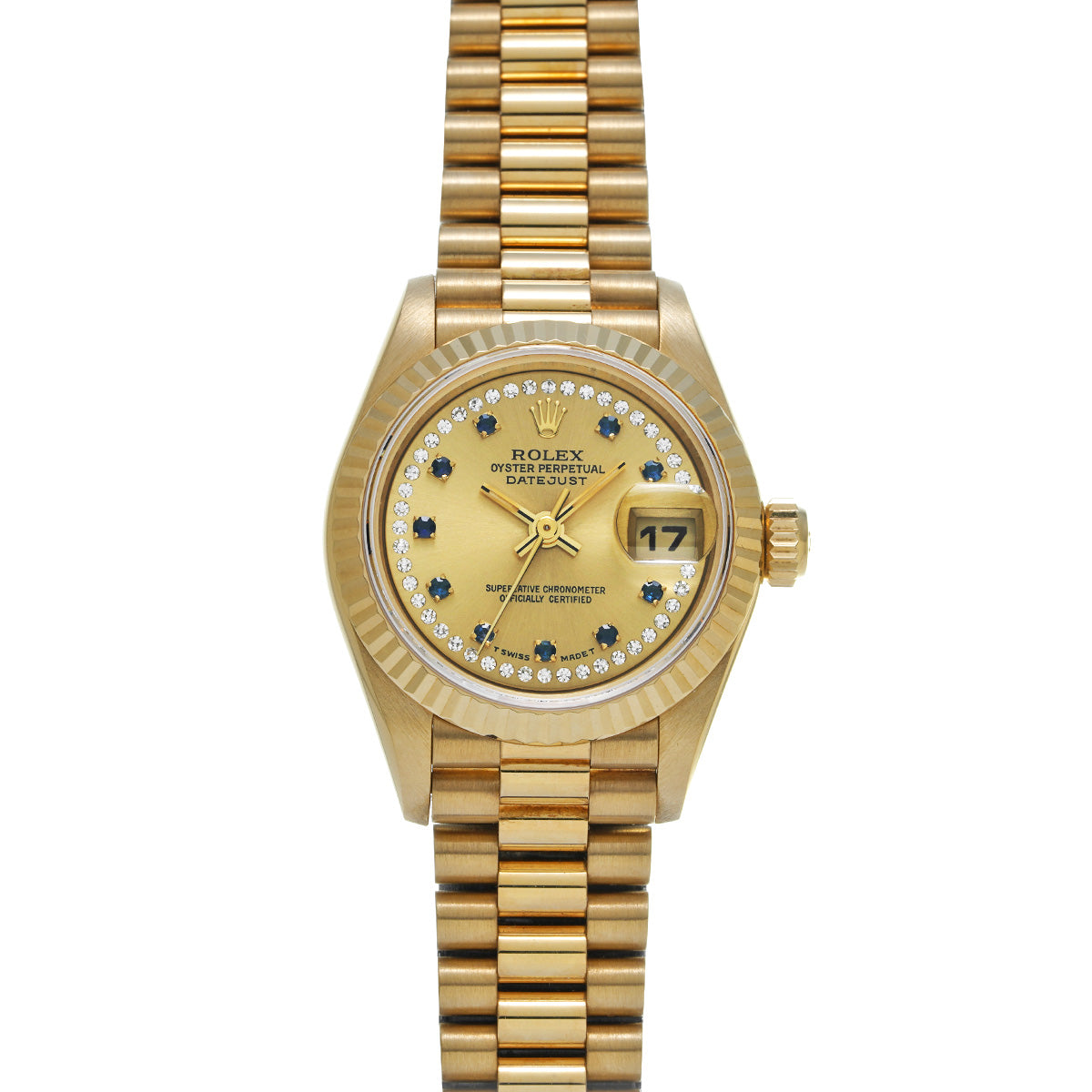 Datejust 69178LS S (made around 1994) Champagne / Diamond / Sapphire ROLEX Ladies [Pre-Owned].