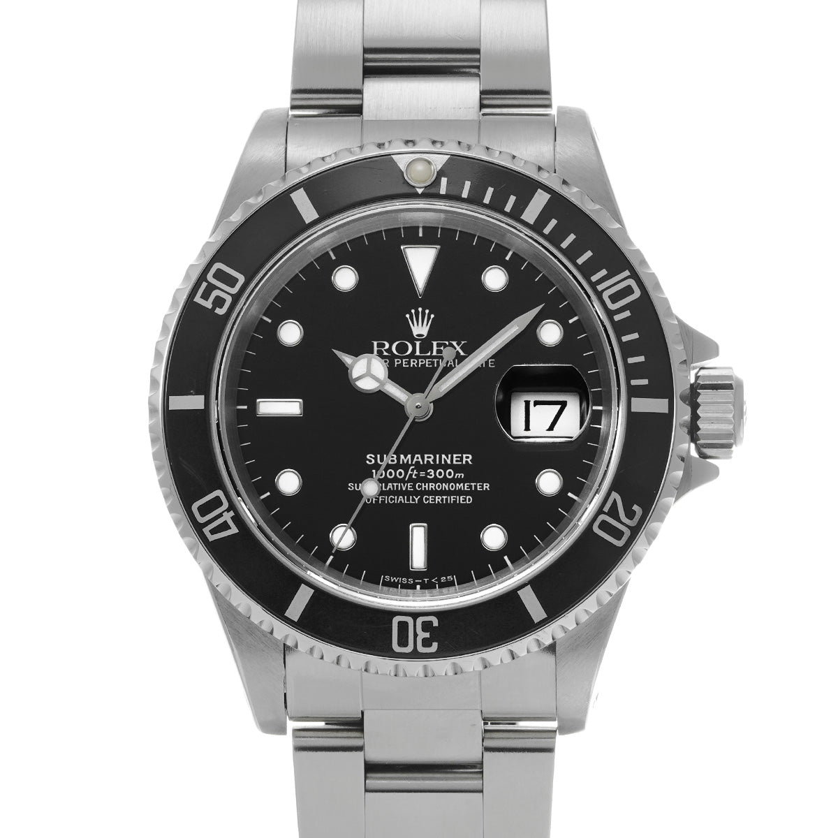 Submariner Date 16610 U (manufactured circa 1998) Black ROLEX Men's [Pre-Owned].