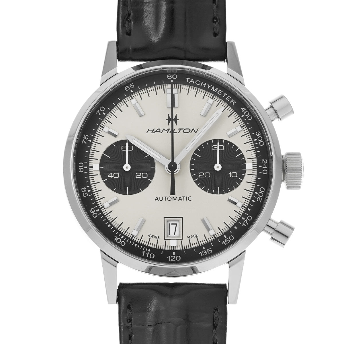American Classic Intramatic Autochrono H38416111 White/Black HAMILTON Men's [Pre-Owned].