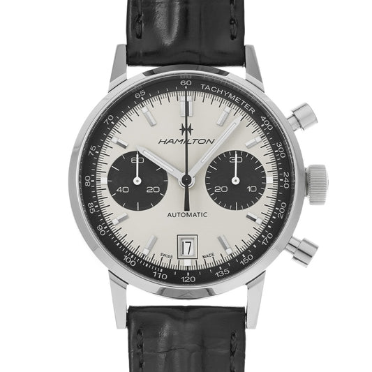 American Classic Intramatic Autochrono H38416111 White/Black HAMILTON Men's [Pre-Owned].