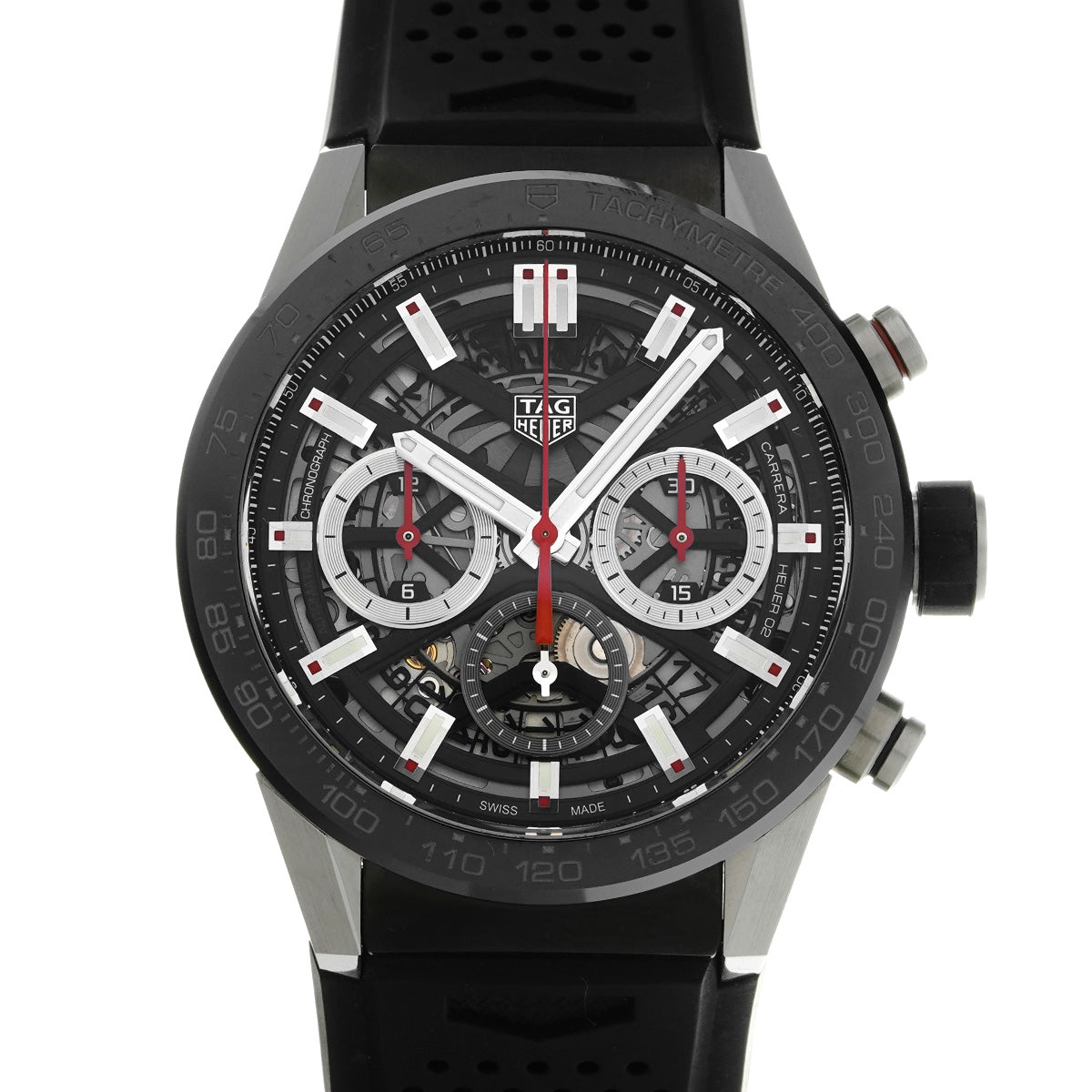 CARRERA Calibre Heuer 02 Chronograph CBG2010.FT6143 Black TAG HEUER Men's [Pre-Owned].