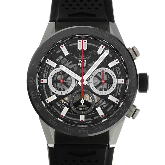 CARRERA Calibre Heuer 02 Chronograph CBG2010.FT6143 Black TAG HEUER Men's [Pre-Owned].
