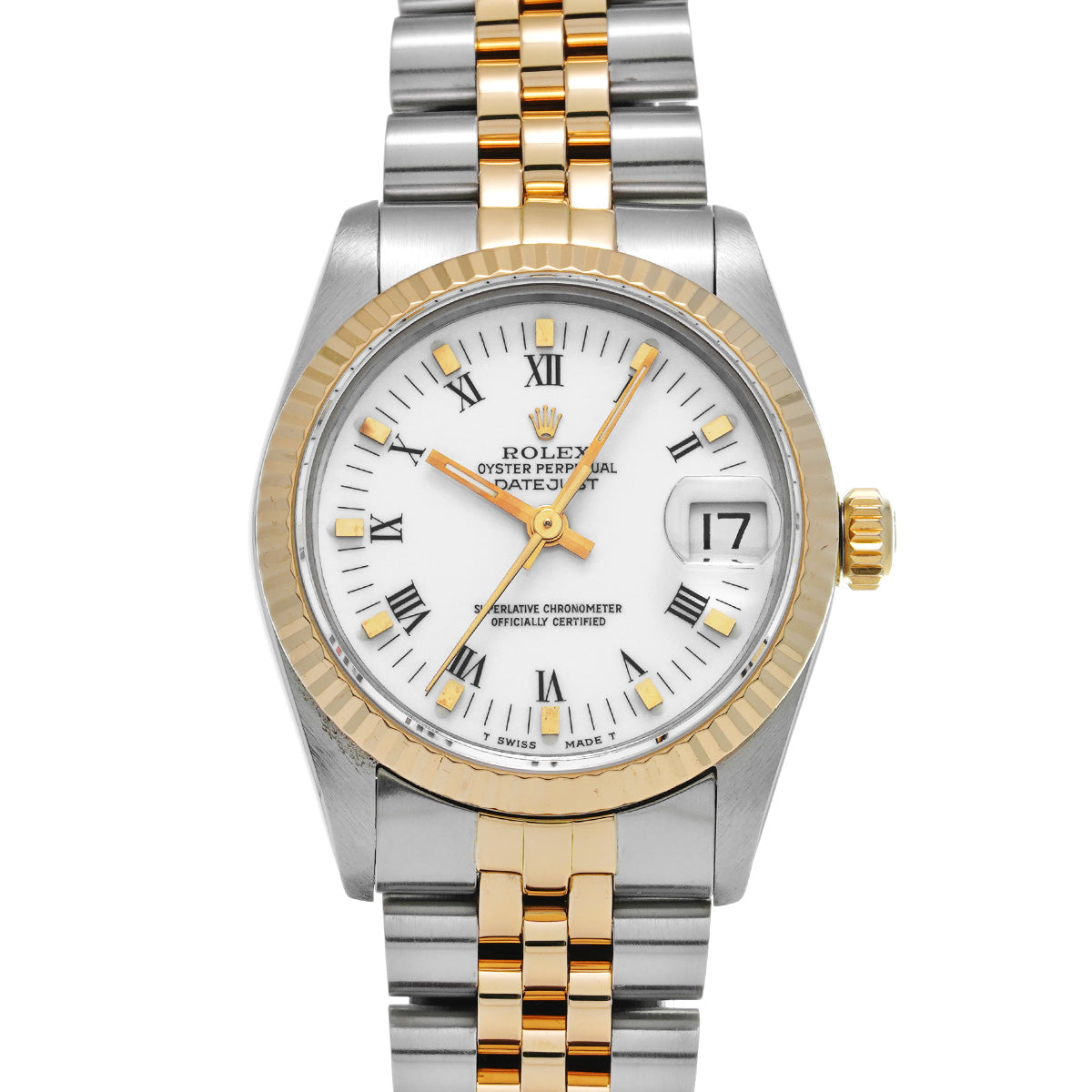 DATE JUST 68273 E (manufactured circa 1990) White ROLEX Unisex [Pre-Owned].