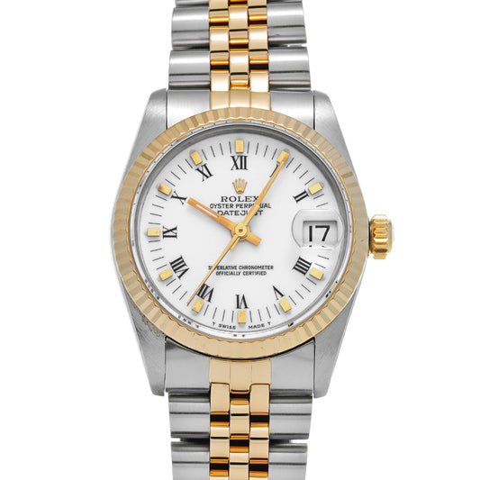 DATE JUST 68273 E (manufactured circa 1990) White ROLEX Unisex [Pre-Owned].