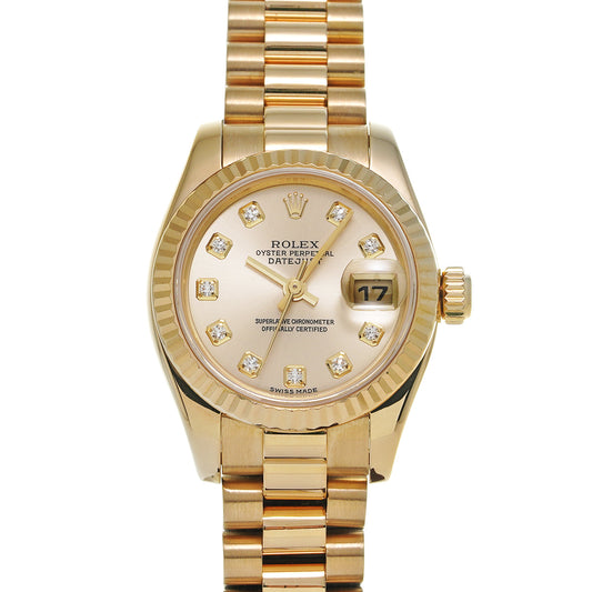 DATE JUST 179178G Y No. (manufactured circa 2003) Champagne/Diamond ROLEX Ladies [Pre-Owned].