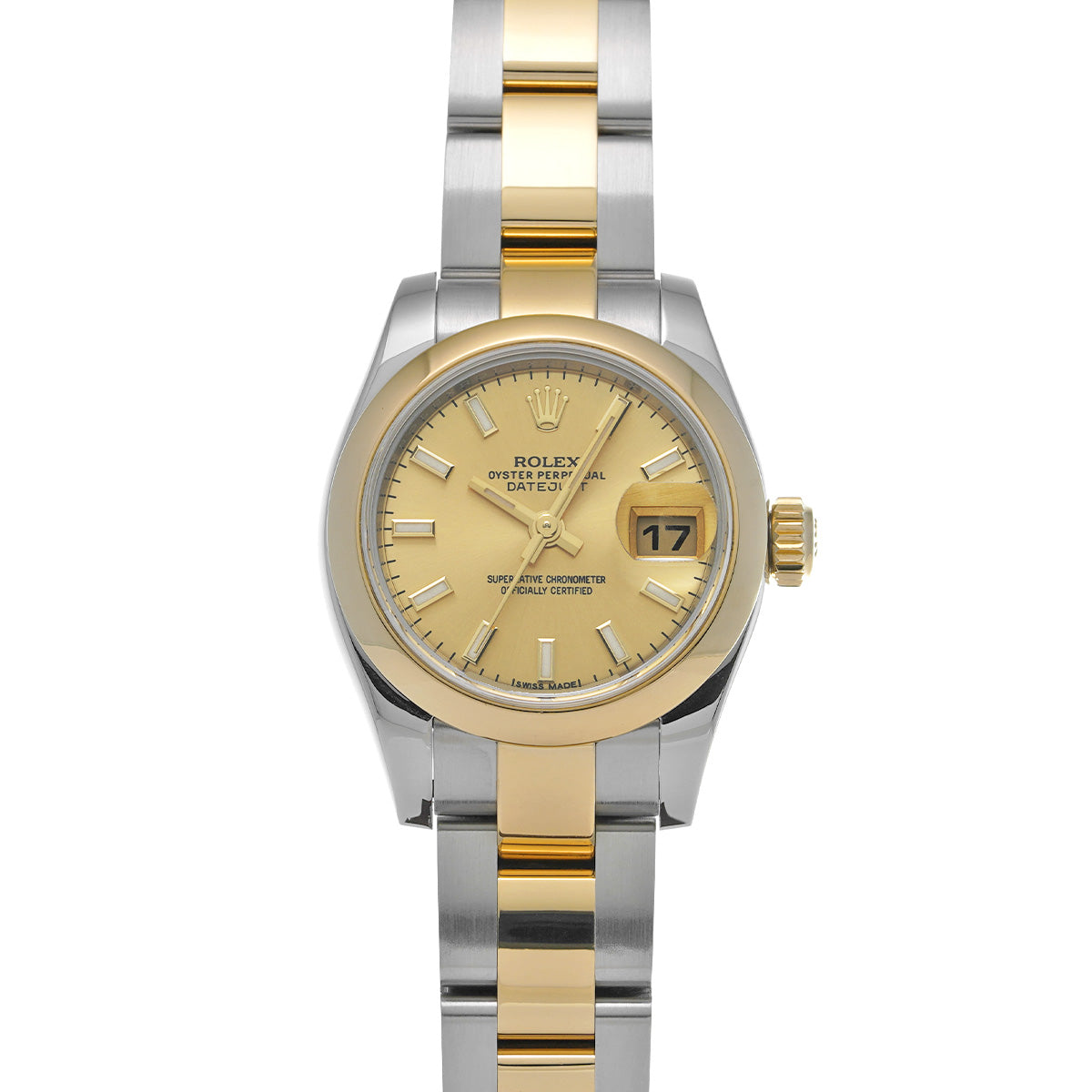 DATE JUST 179163 Random Serial Champagne ROLEX Ladies [Pre-Owned].