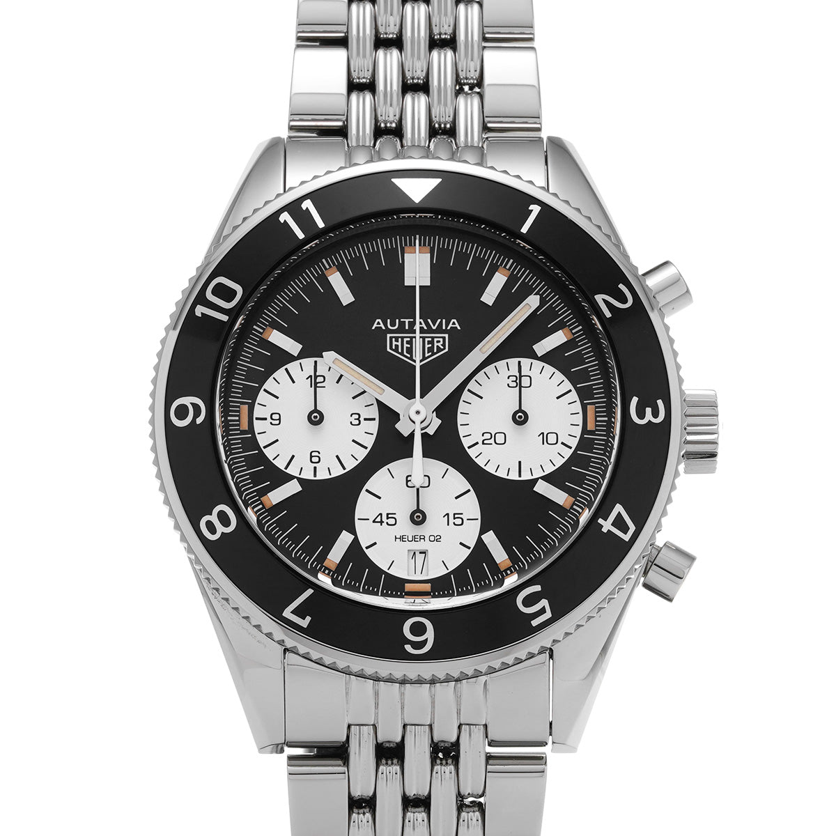 Autavia Heritage Calibre Heuer 02 Chronograph CBE2110.BA0687 Black/White TAG HEUER Men's [Pre-Owned]