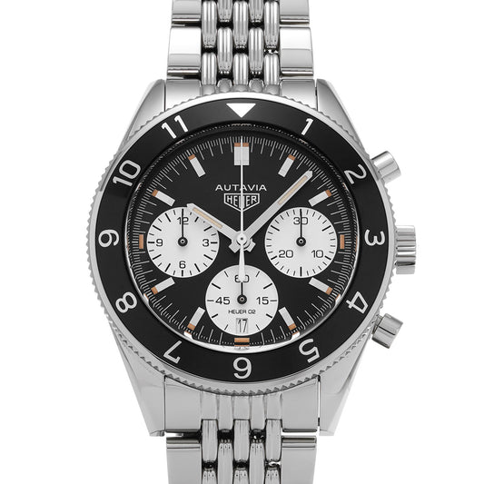 Autavia Heritage Calibre Heuer 02 Chronograph CBE2110.BA0687 Black/White TAG HEUER Men's [Pre-Owned]