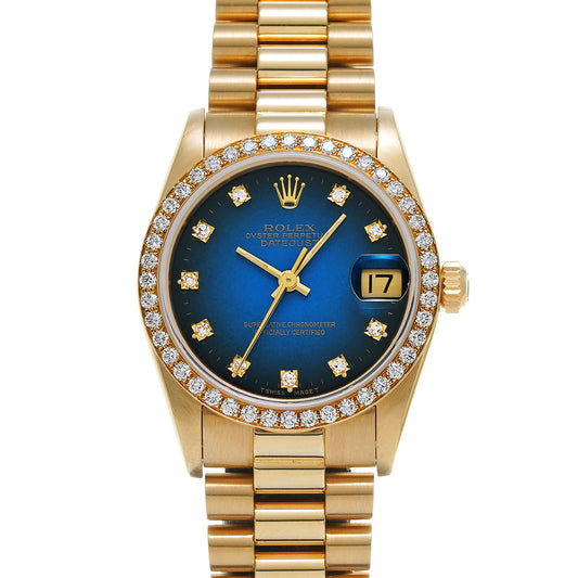 Datejust 68288G L (manufactured circa 1989) Blue Gradation/Diamond ROLEX Unisex [Pre-Owned].