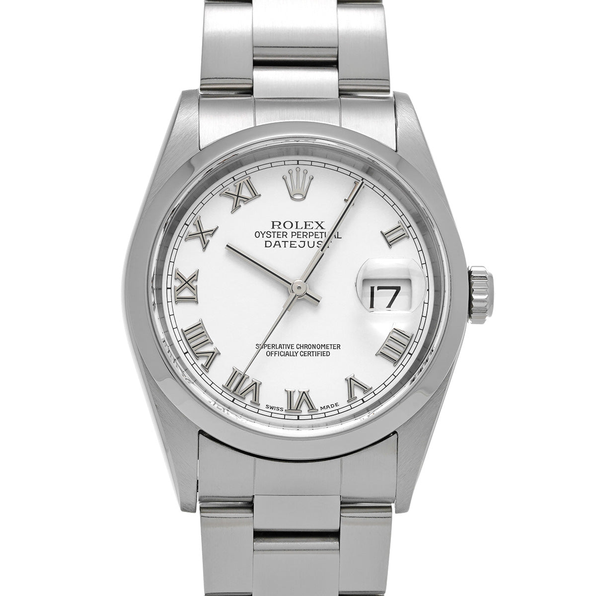 DATE JUST 16200 P (made around 2001) White ROLEX Men's [Pre-Owned].