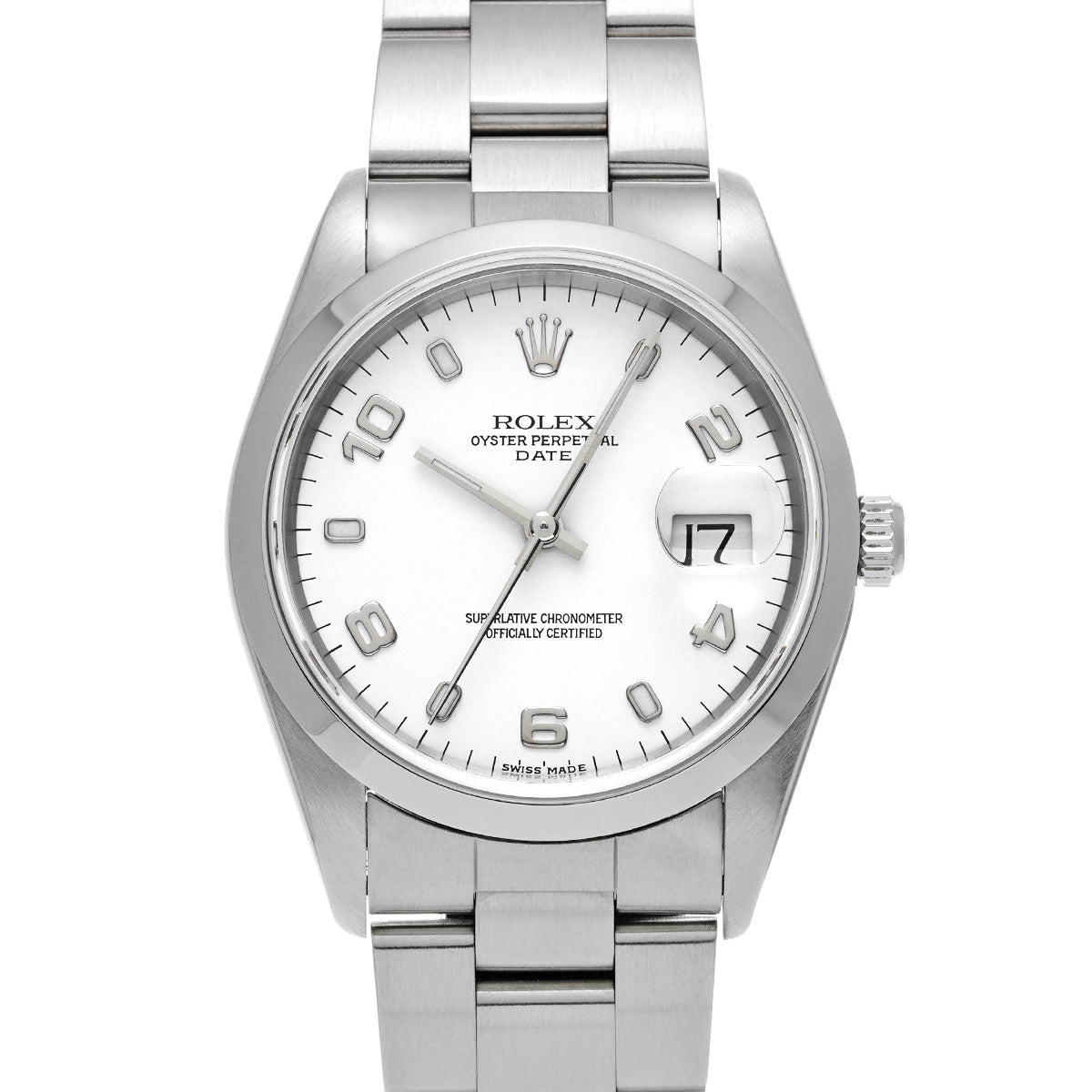 Oyster Perpetual Date 15200 A (manufactured circa 1999) White ROLEX Men's [Pre-Owned].