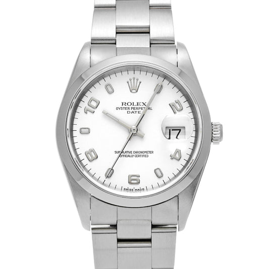 Oyster Perpetual Date 15200 A (manufactured circa 1999) White ROLEX Men's [Pre-Owned].