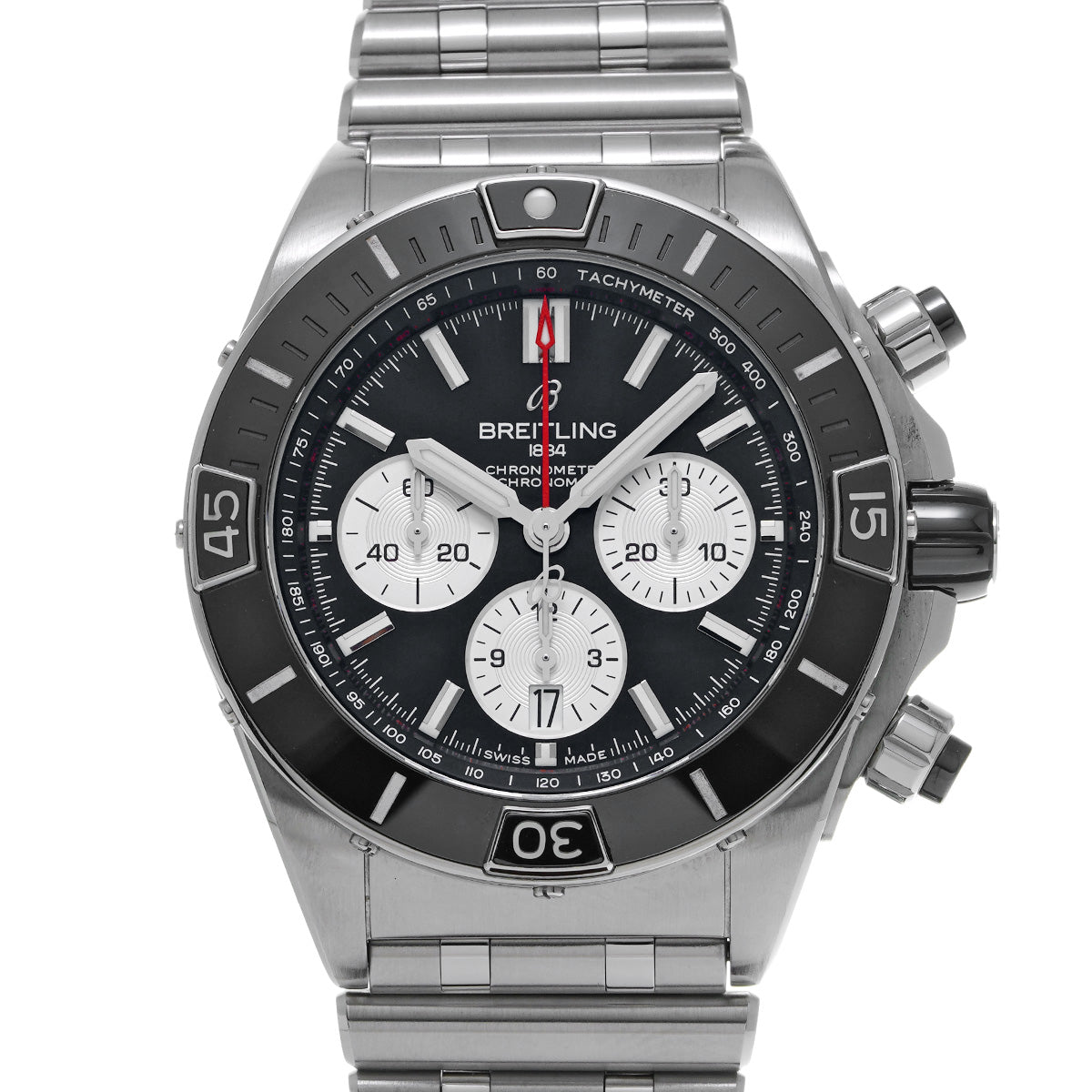 Super Chronomat B01 44 AB0136251B1A1 Black/Silver BREITLING Men's [Pre-Owned]