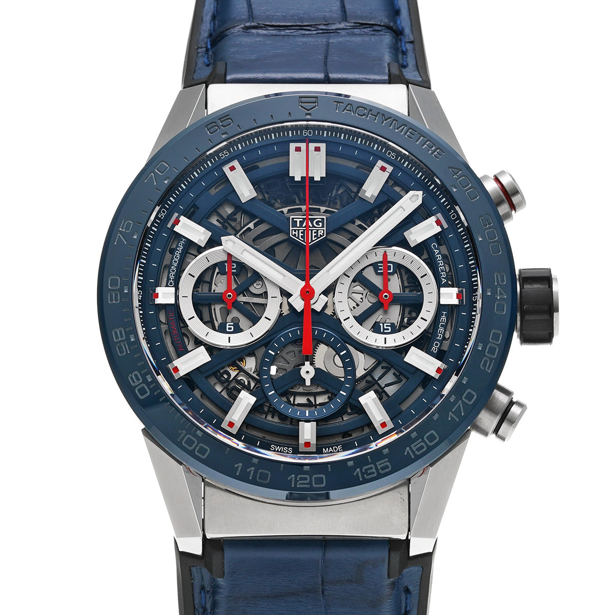CARRERA Calibre Heuer 02 Chronograph CBG2011.FC6430 Blue TAG HEUER Men's [Pre-Owned].