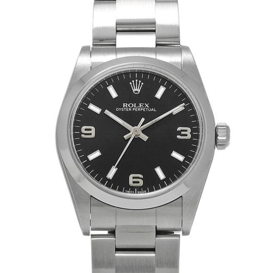 Oyster Perpetual 77080 P (manufactured circa 2000) Black ROLEX Unisex [Pre-Owned].