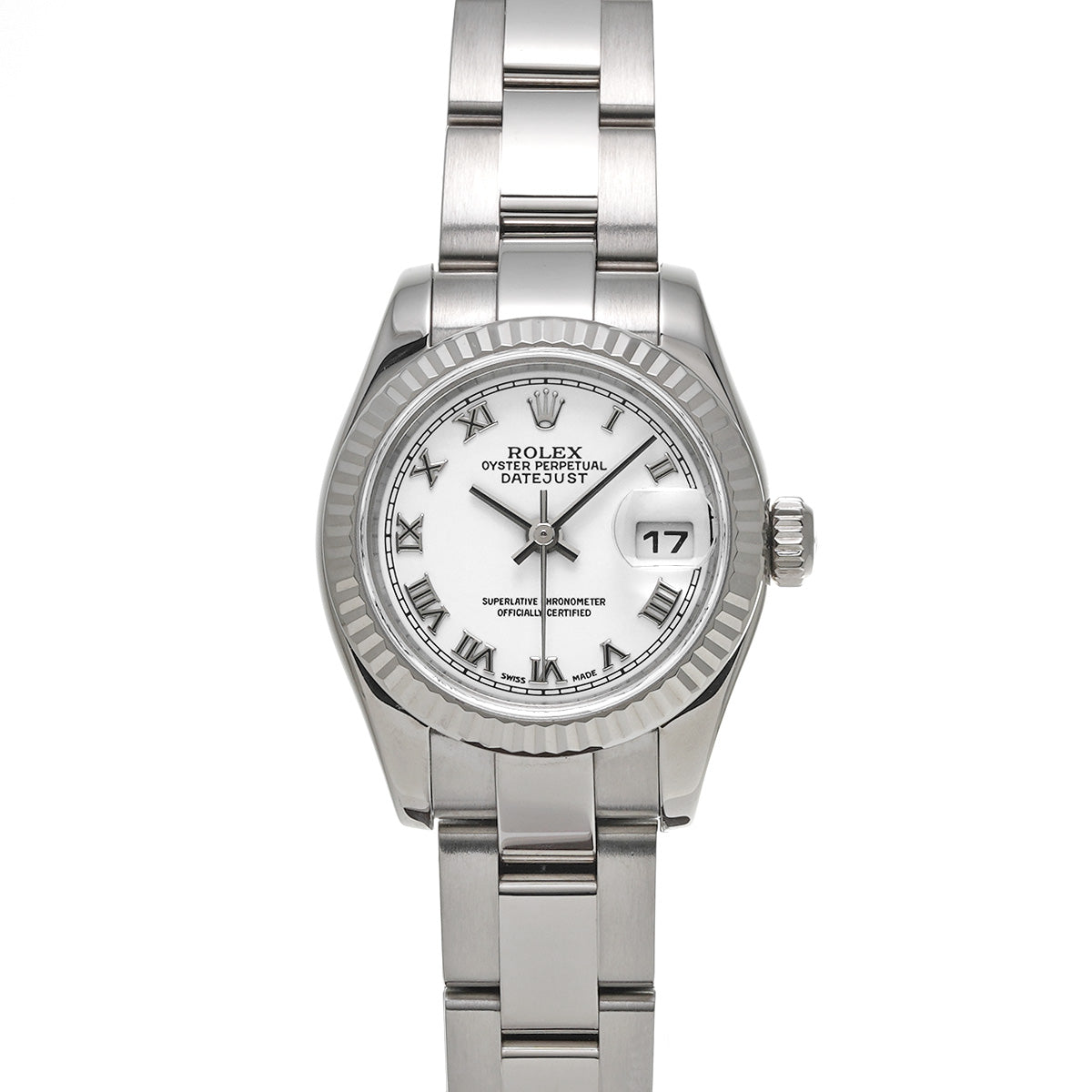 DATE JUST 179179 K (manufactured circa 2001) White ROLEX Ladies [Pre-Owned].