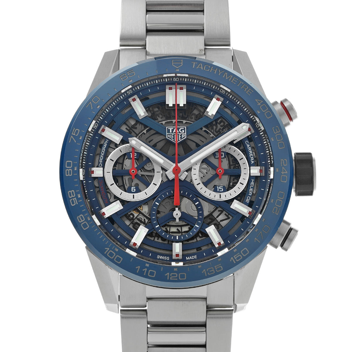 CARRERA Calibre Heuer 02 Chronograph CBG2011.BA0662 Blue TAG HEUER Men's [Pre-Owned].