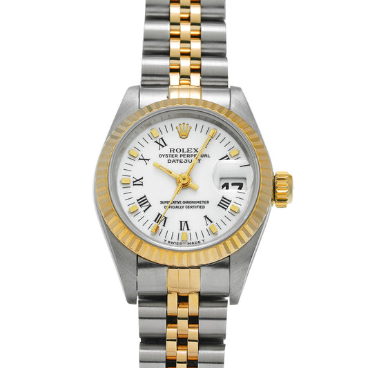 DATE JUST 69173 S (manufactured circa 1993) White ROLEX Ladies [Pre-Owned].