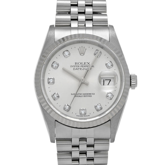 DATE JUST 16234G P (made around 2000) Silver/Diamond ROLEX Men's [Pre-Owned].