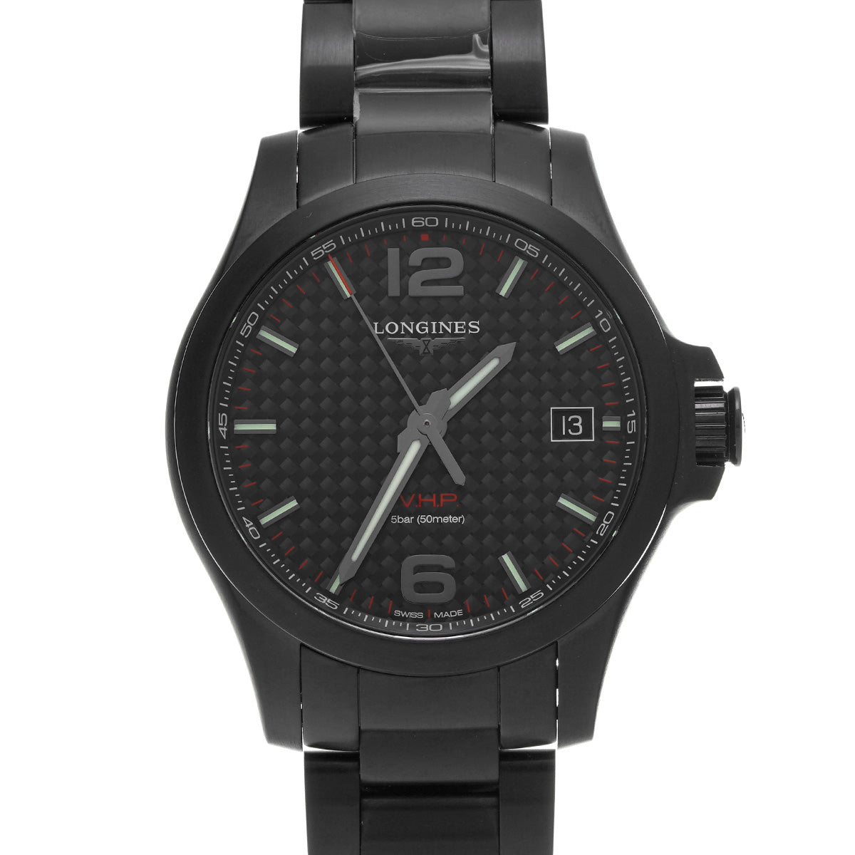 Conquest V.H.P L3.716.2.66.6 Black LONGINES Men's [Pre-Owned].