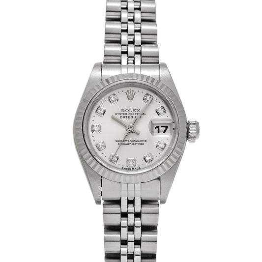 DATE JUST 69174G U No. (manufactured circa 1997) Silver/Diamond ROLEX Ladies [Pre-Owned].