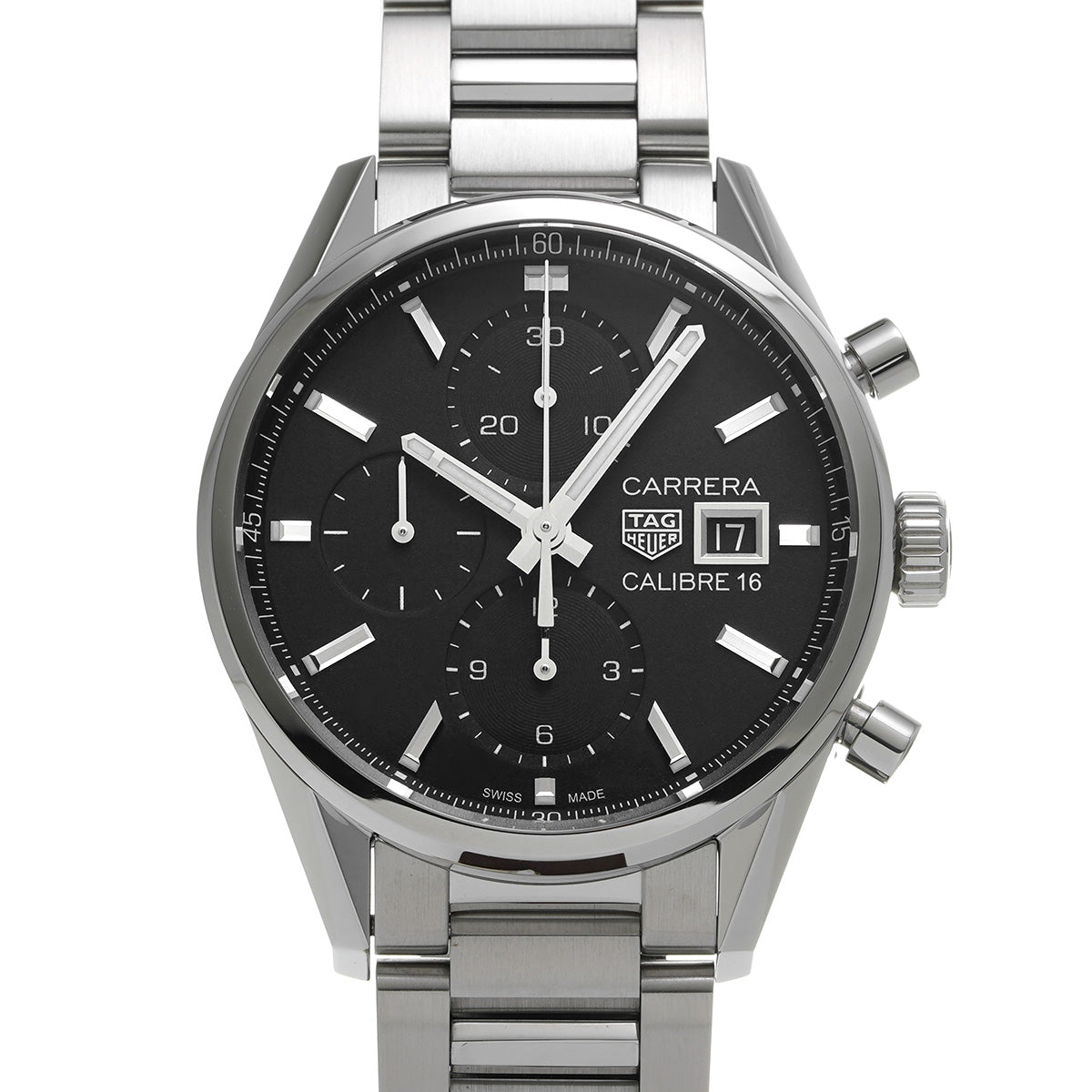 CARRERA Calibre 16 Chronograph CBK2110.BA0715 Black TAG HEUER Men's [Pre-Owned].