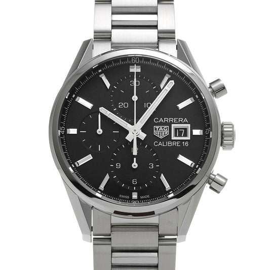 CARRERA Calibre 16 Chronograph CBK2110.BA0715 Black TAG HEUER Men's [Pre-Owned].