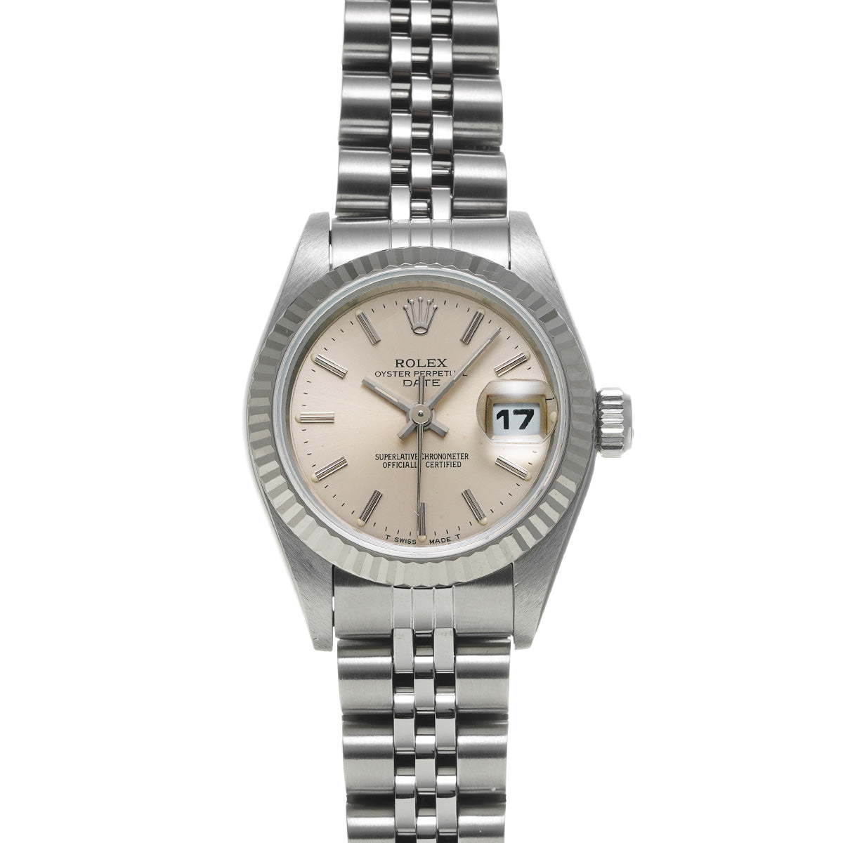 DATE JUST 69174 T (manufactured circa 1996) Silver ROLEX Ladies [Pre-owned].