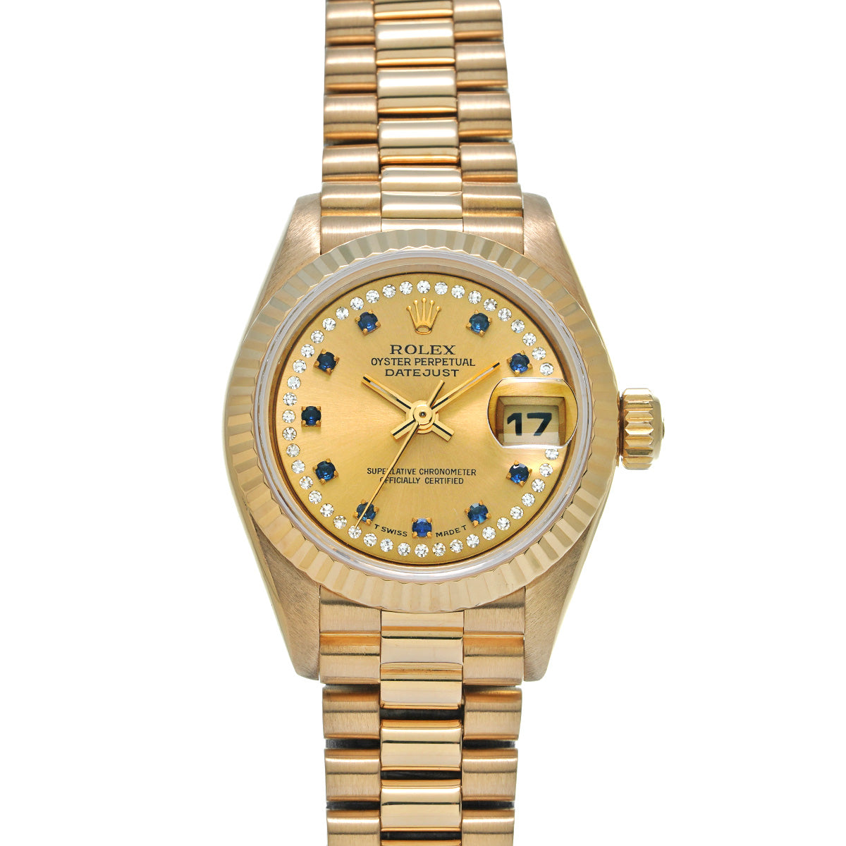 Datejust 69178LS S (manufactured circa 1993) Champagne / Diamond / Sapphire ROLEX Ladies [Pre-Owned].