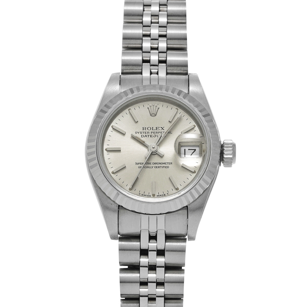 DATE JUST 69174 E (manufactured circa 1991) Silver ROLEX Ladies [Pre-owned].