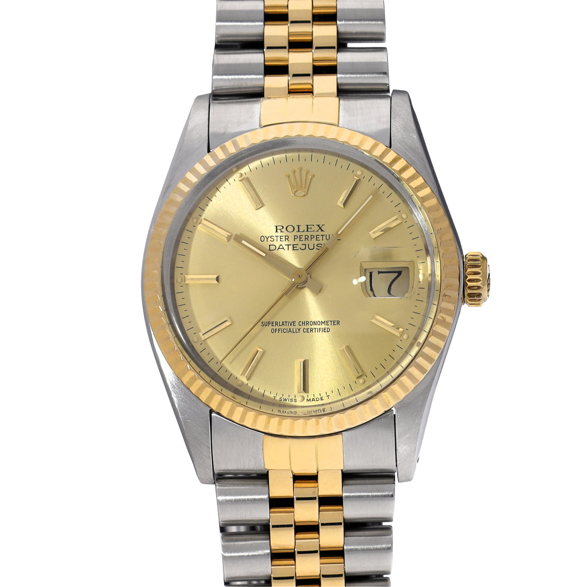 DATE JUST 16013 90's (manufactured circa 1985) Champagne ROLEX Men's [Pre-Owned].