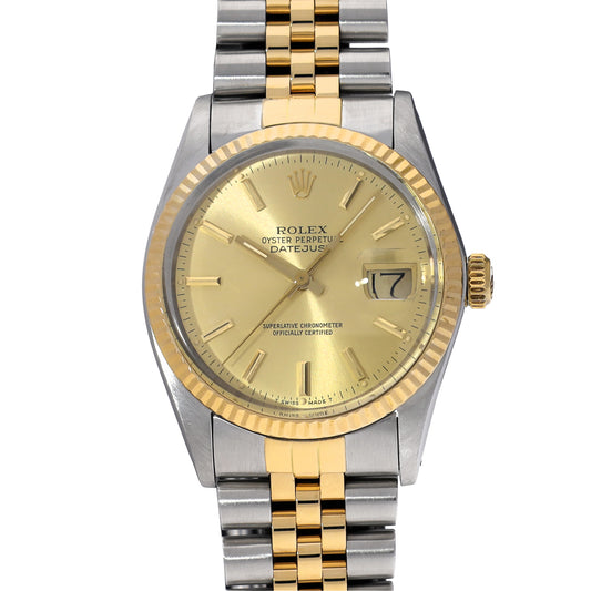 DATE JUST 16013 90's (manufactured circa 1985) Champagne ROLEX Men's [Pre-Owned].