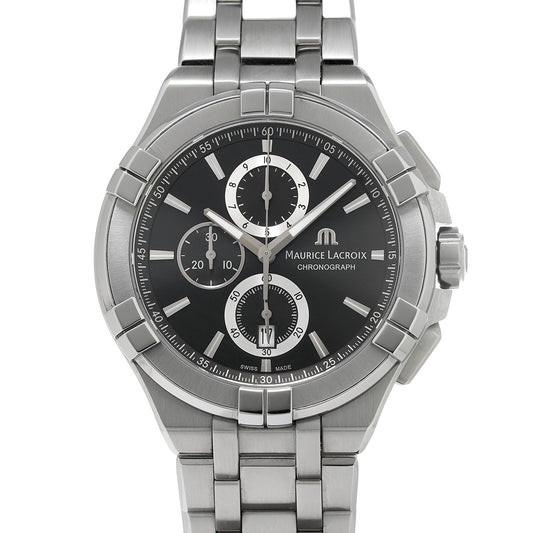 Icon Chronograph AI1018-SS002-330-1 Black Maurice Lacroix Men's [Pre-Owned].