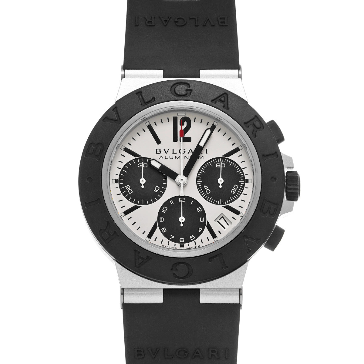 Aluminum Chronograph BB40ATCH Silver/Black BVLGARI Men's [Pre-Owned].