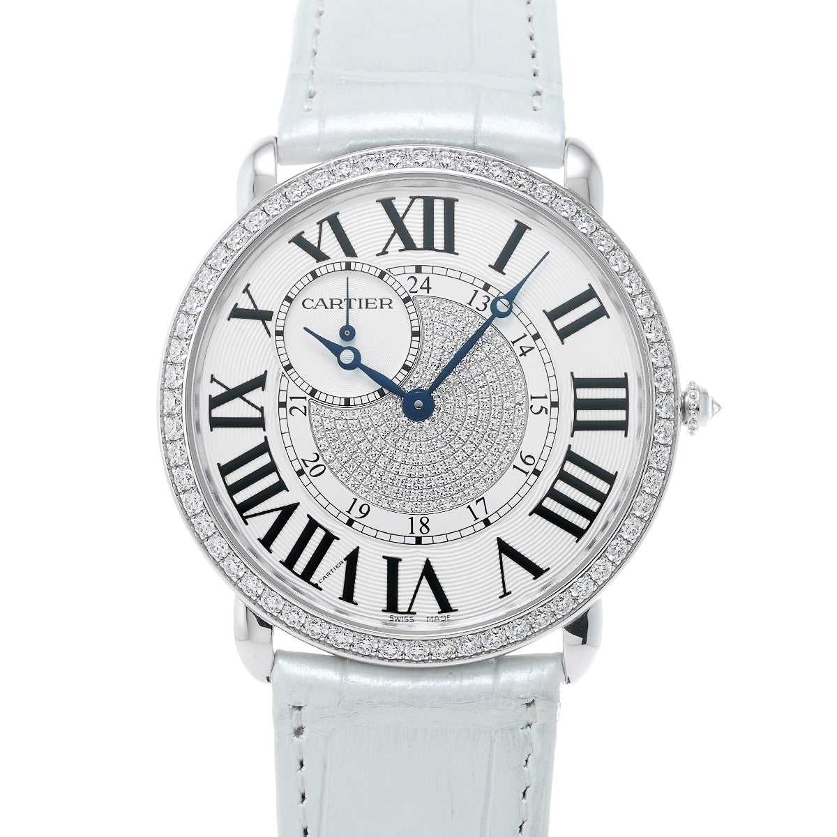 Ronde Louis Cartier XL WR007004 Silver and diamonds CARTIER Unisex [Pre-owned]