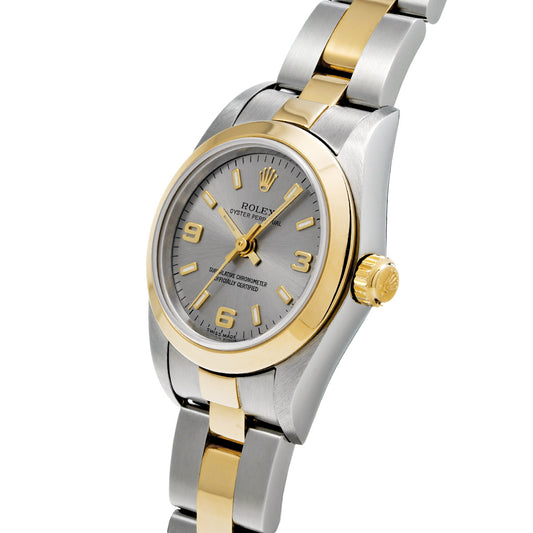 Oyster Perpetual 76183 K (manufactured circa 2001) Gray ROLEX Ladies [Pre-Owned].