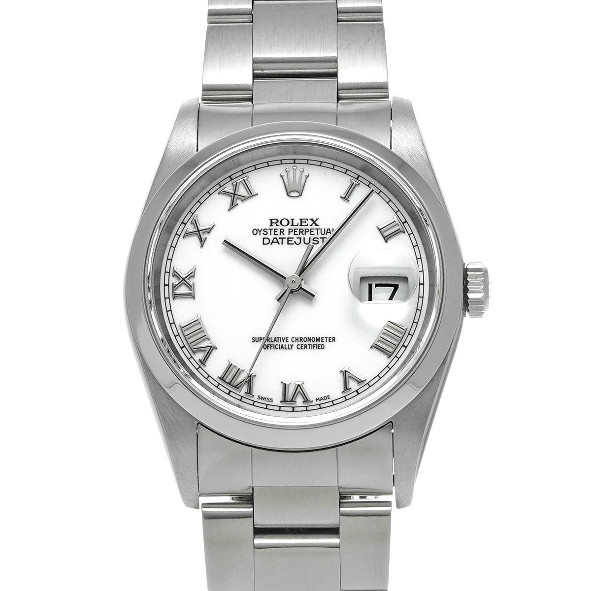 DATE JUST 16200 F (manufactured circa 2003) White ROLEX Men's [Pre-Owned].