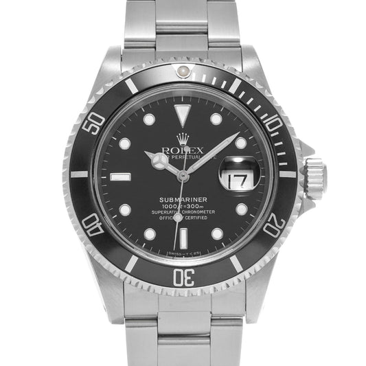 Submariner Date 16610 X (manufactured circa 1991) Black ROLEX Men's [Pre-Owned].