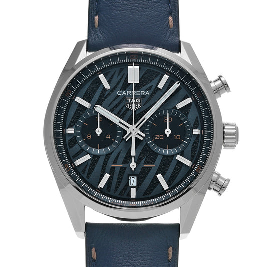 CARRERA CALIBRE HEUER 02 Chronograph Japan Limited Edition CBN201A.FC6539 Blue/Black TAG HEUER Mens [Pre-Owned].