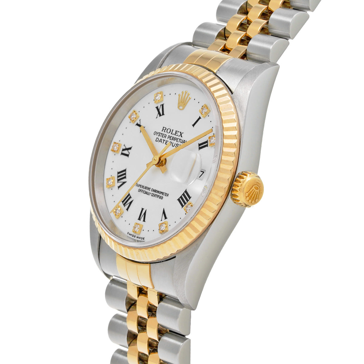 DATE JUST 16233G T (made around 1996) White/Diamond ROLEX Men's [Pre-Owned].