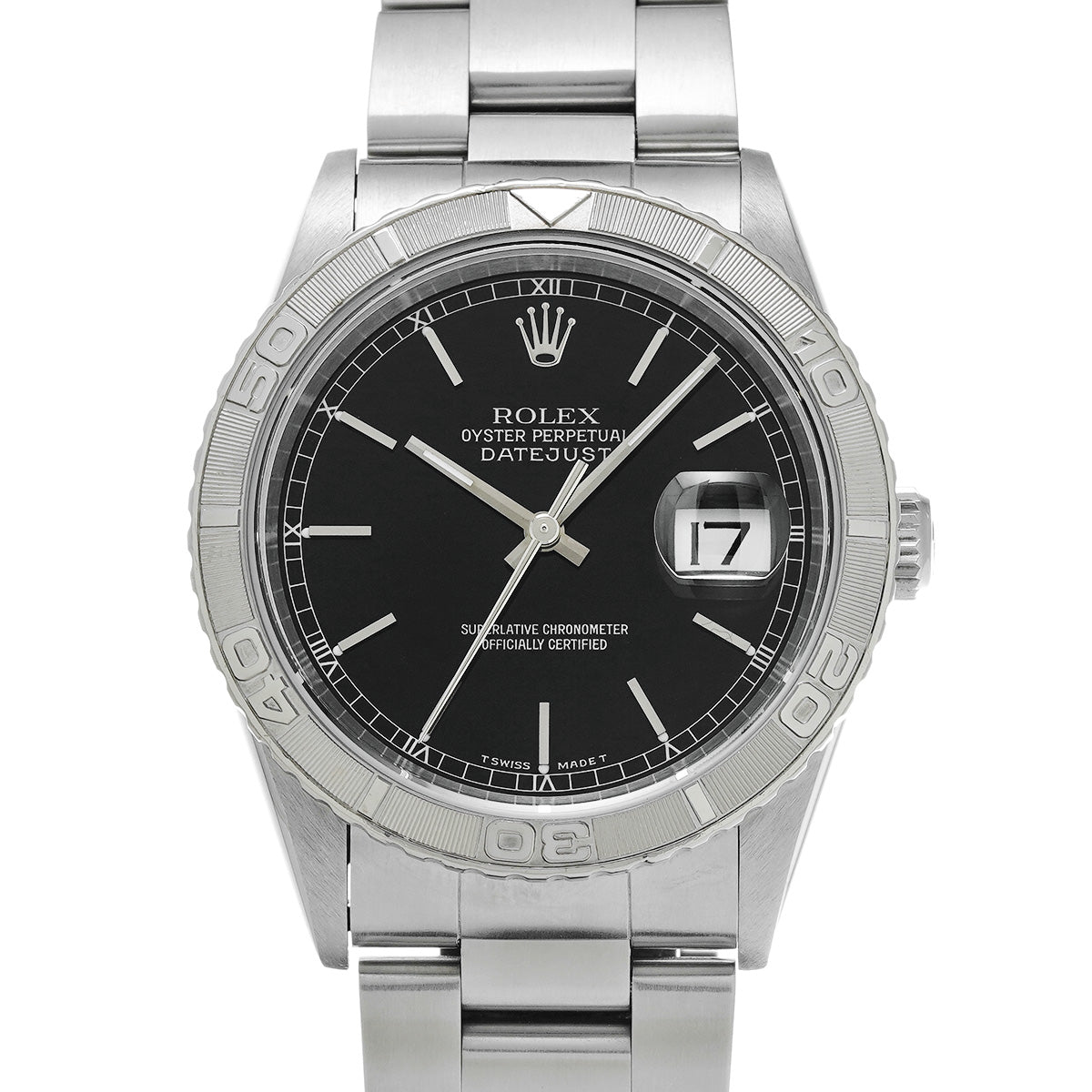 Datejust Thunderbird 16264 A (manufactured circa 1998) Black ROLEX Men's [Pre-Owned].