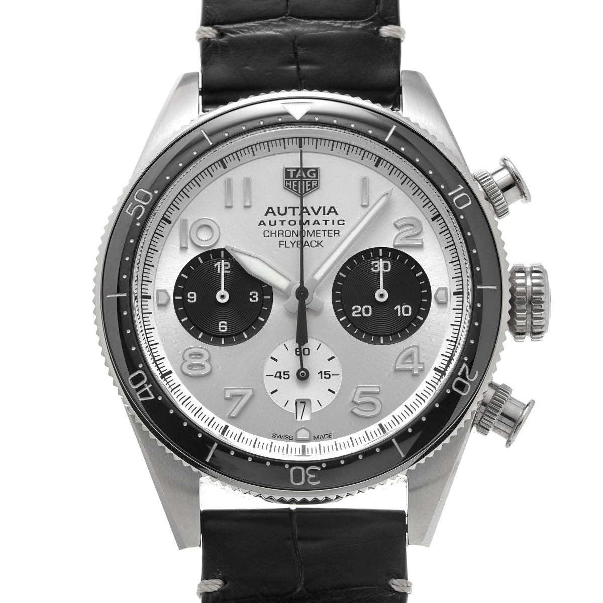 Autavia Calibre Heuer 02 Flyback Chronograph Chronometer CBE511B.FC8279 Silver/Black TAG HEUER Mens [Pre-Owned]
