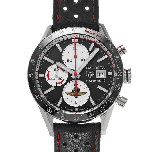 CARRERA Calibre 16 Chronograph Indy 500 Limited CV201AS.FC6429 Black/White TAG HEUER Mens [Pre-Owned]